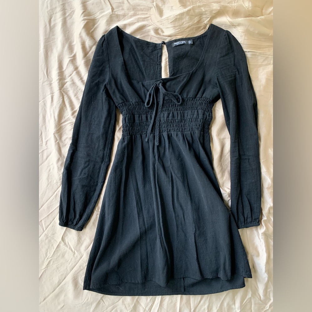 Nasty Gal long sleeve black dress